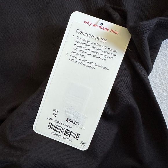 NWT Lululemon Men’s Concurrent SS Reversible Shirt Size Medium Black/Dark Gray. - Picture 4 of 5